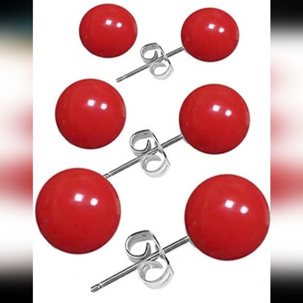 3 Ball Earrings Studs ❤️❤️❤️